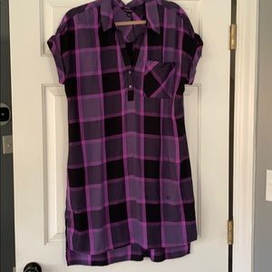 Rock & Republic Purple and Black Plaid Dress